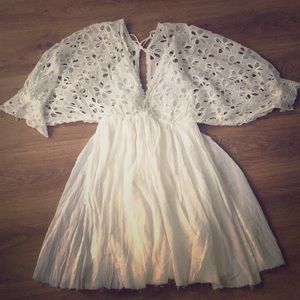 Floral poof sleeve Free People dress